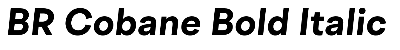 BR Cobane Bold Italic