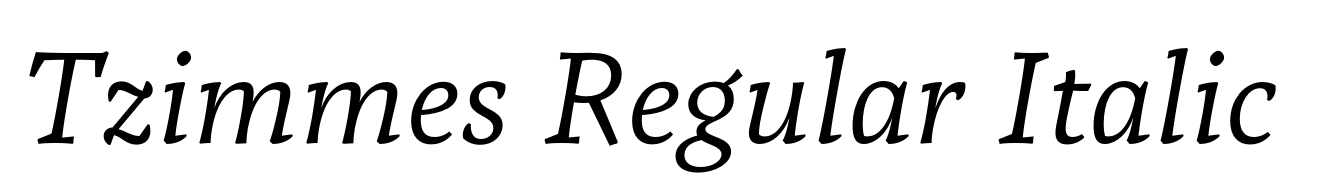 Tzimmes Regular Italic