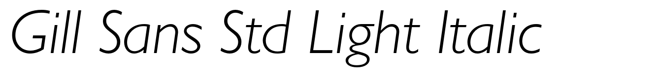 Gill Sans Std Light Italic