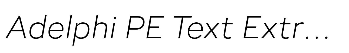 Adelphi PE Text Extralight Italic