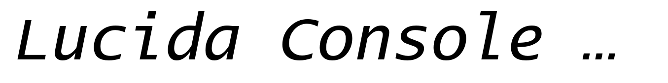 Lucida Console Italic