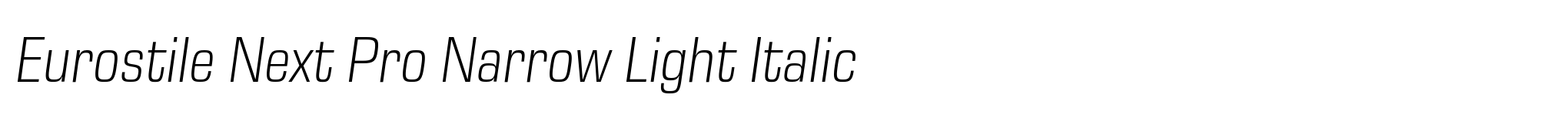 Eurostile Next Pro Narrow Light Italic image