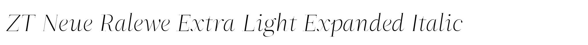 ZT Neue Ralewe Extra Light Expanded Italic image
