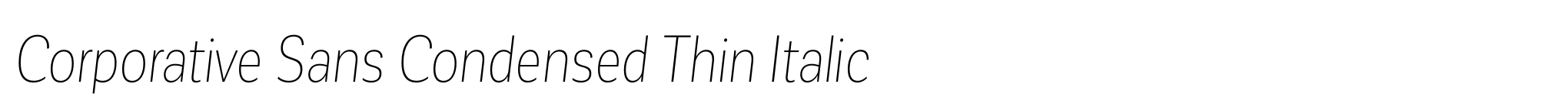 Corporative Sans Condensed Thin Italic image