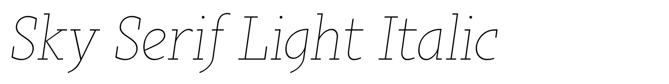 Sky Serif Light Italic