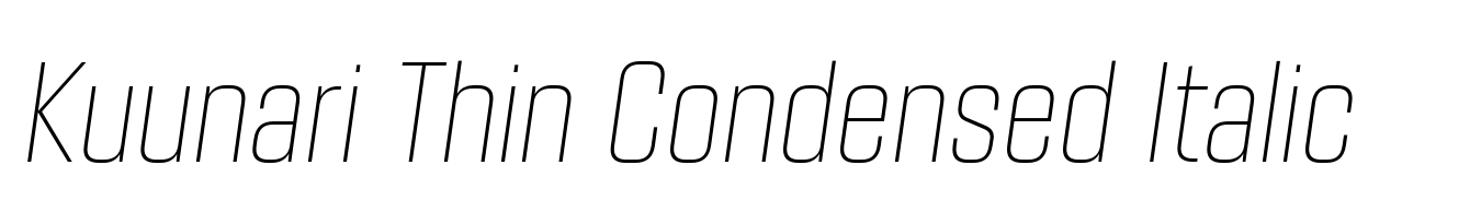 Kuunari Thin Condensed Italic