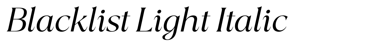 Blacklist Light Italic