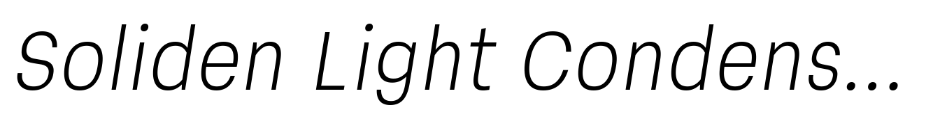 Soliden Light Condensed Oblique