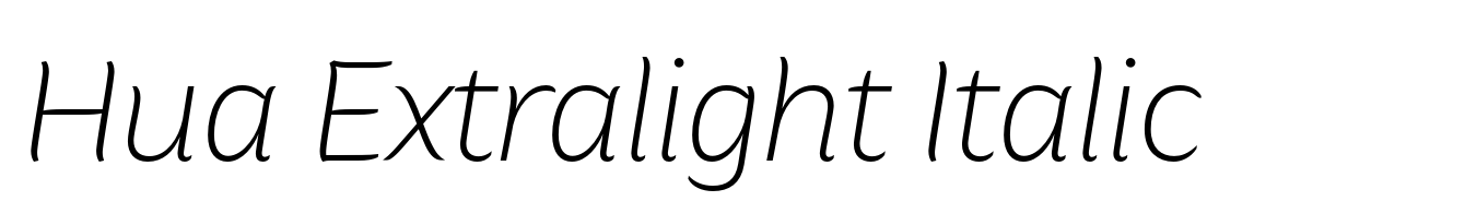 Hua Extralight Italic