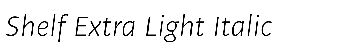 Shelf Extra Light Italic