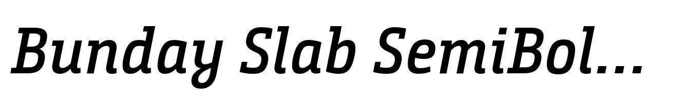 Bunday Slab SemiBold Italic