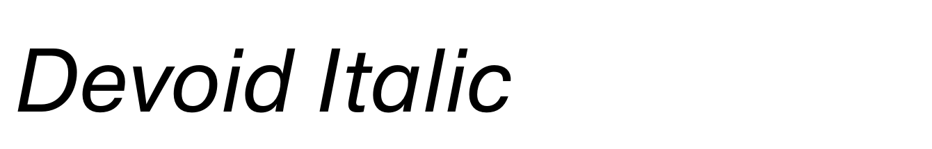 Devoid Italic