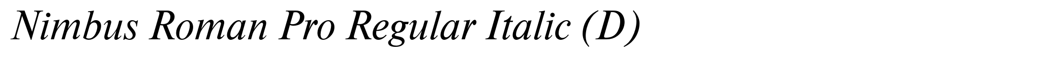 Nimbus Roman Pro Regular Italic (D) image