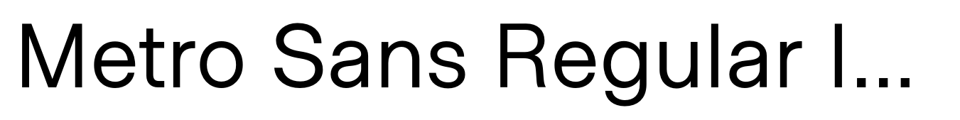 Metro Sans Regular Italic