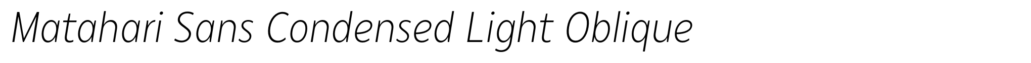 Matahari Sans Condensed Light Oblique image