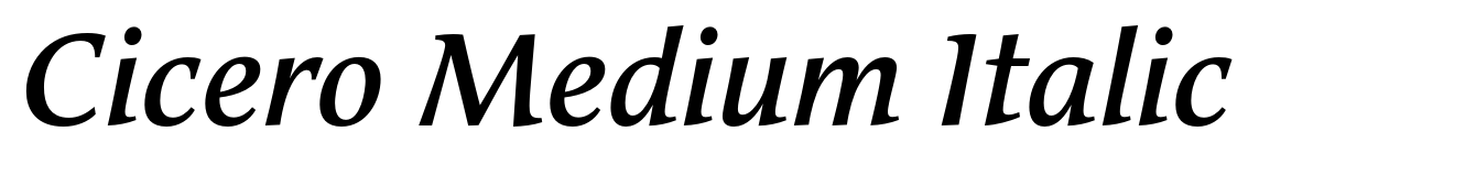 Cicero Medium Italic