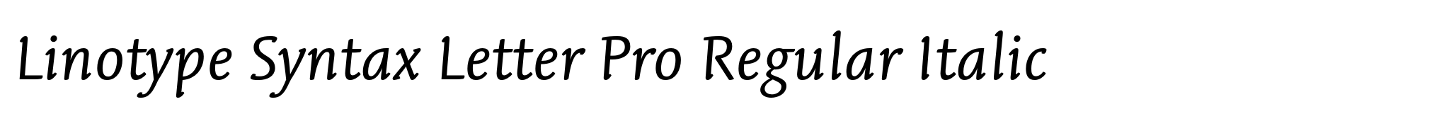 Linotype Syntax Letter Pro Regular Italic image