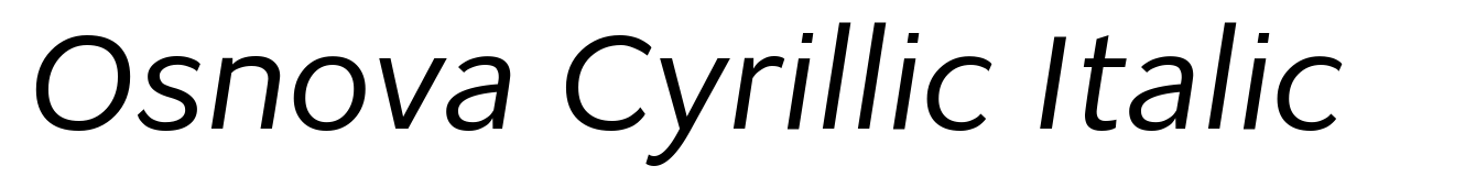 Osnova Cyrillic Italic