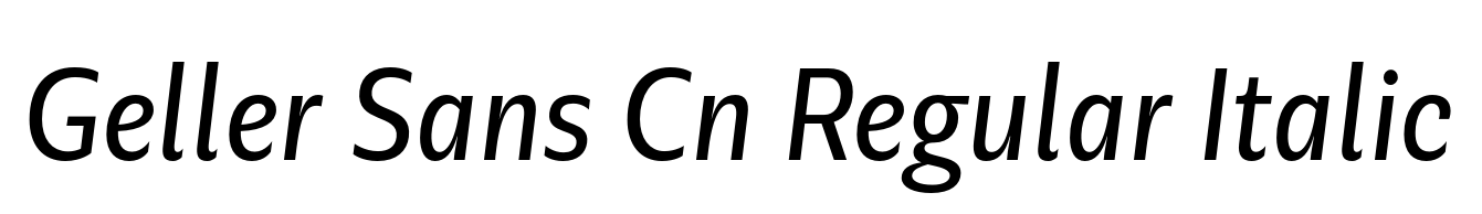 Geller Sans Cn Regular Italic