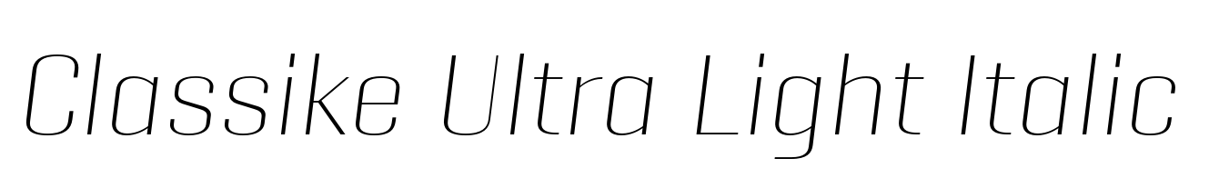 Classike Ultra Light Italic