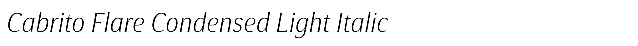 Cabrito Flare Condensed Light Italic image