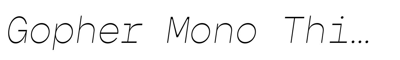 Gopher Mono Thin Italic