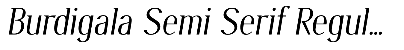 Burdigala Semi Serif Regular Semi Condensed Italic