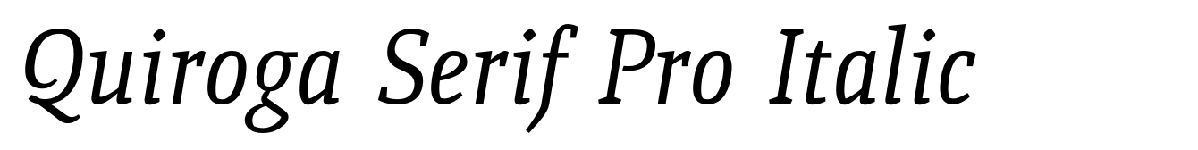 Quiroga Serif Pro Italic