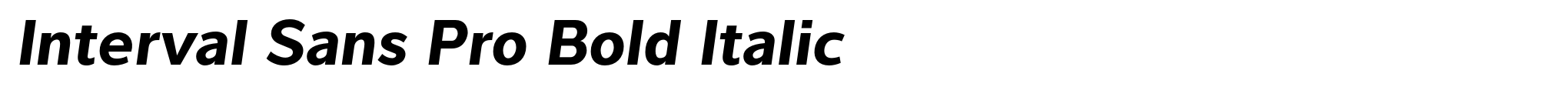 Interval Sans Pro Bold Italic image