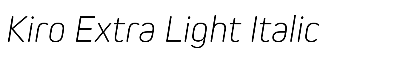 Kiro Extra Light Italic