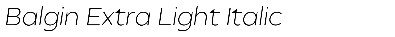 Balgin Extra Light Italic