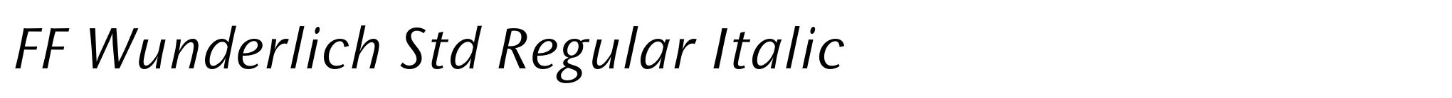 FF Wunderlich Std Regular Italic image