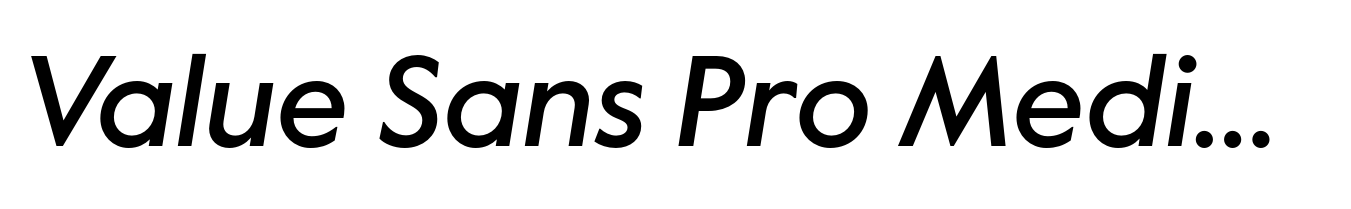 Value Sans Pro Medium Italic