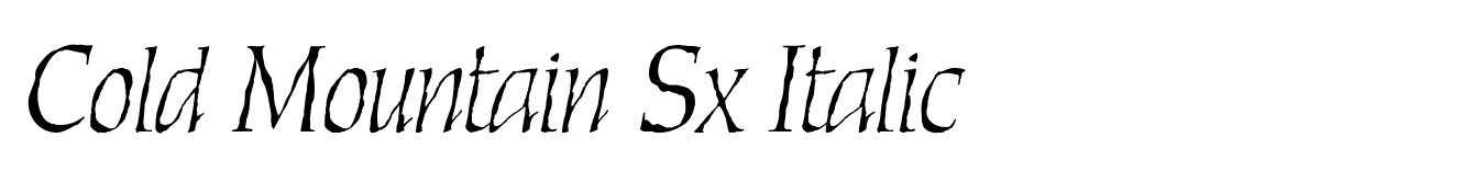 Cold Mountain Sx Italic