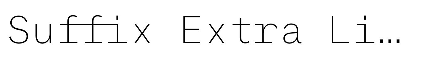 Suffix Extra Light