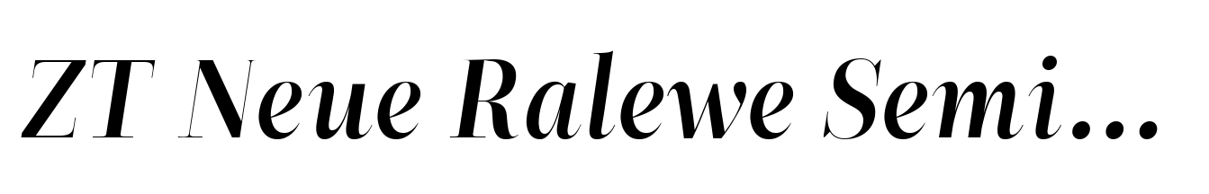 ZT Neue Ralewe Semi Bold Semi Expanded Italic