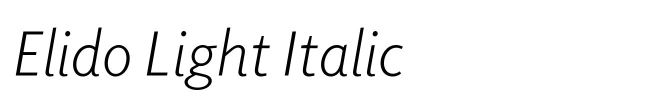 Elido Light Italic