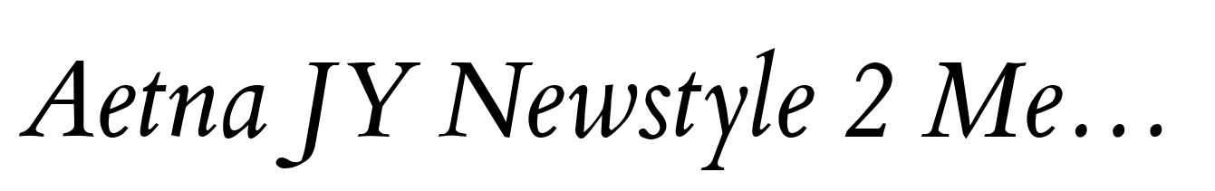 Aetna JY Newstyle 2 Medium Italic