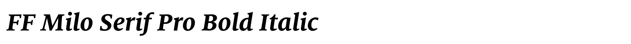 FF Milo Serif Pro Bold Italic image
