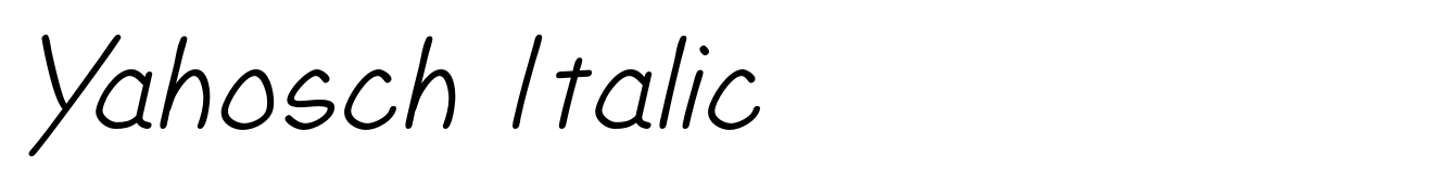 Yahosch Italic