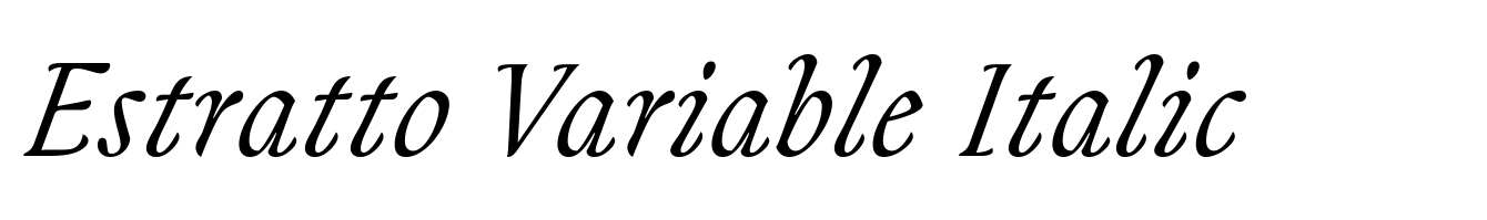 Estratto Variable Italic