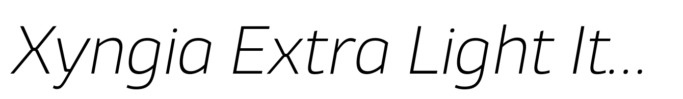 Xyngia Extra Light Italic