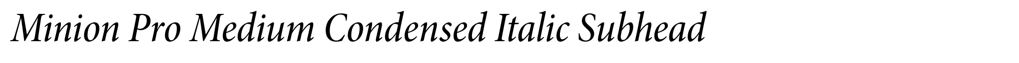 Minion Pro Medium Condensed Italic Subhead image