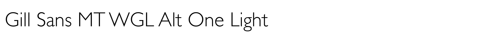 Gill Sans MT WGL Alt One Light image