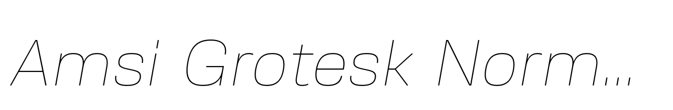 Amsi Grotesk Normal Thin Italic