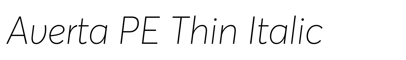 Averta PE Thin Italic