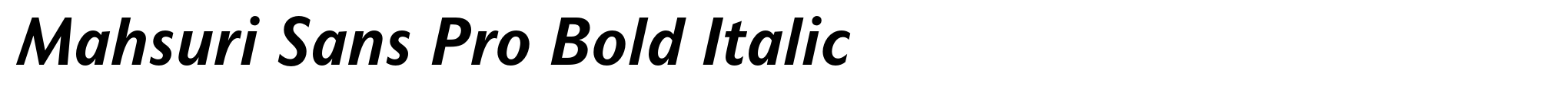 Mahsuri Sans Pro Bold Italic image