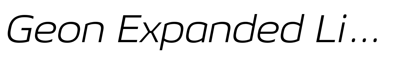 Geon Expanded Light Italic