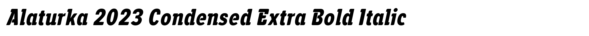 Alaturka 2023 Condensed Extra Bold Italic image