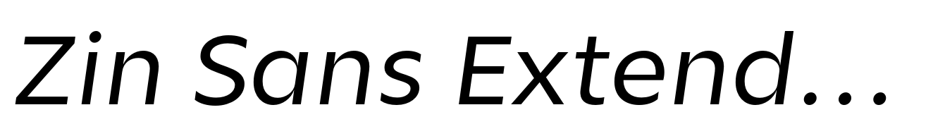 Zin Sans Extended Regular Italic